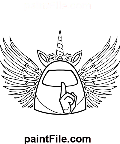 Unter uns Einhorn-Logo Ausmalbild