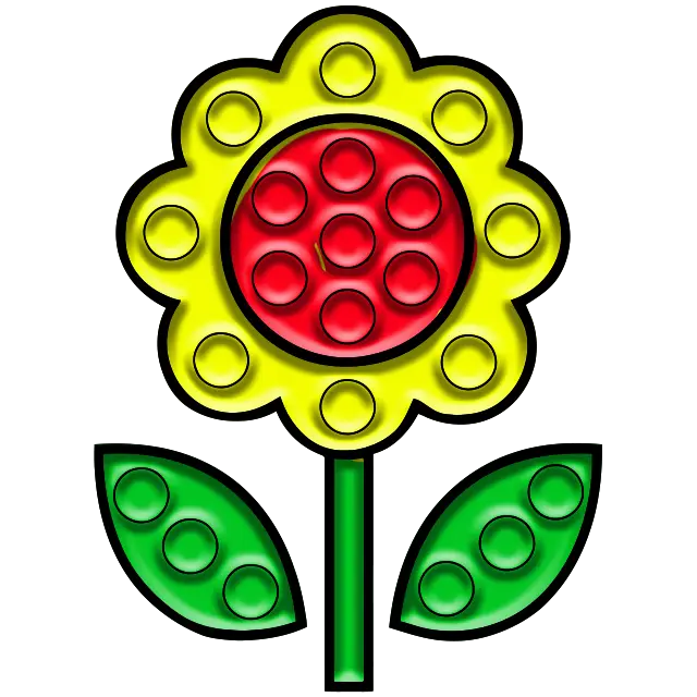 Gelbe Blume Pop-it Farbbild