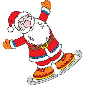 Skater Claus Santa Farbbild