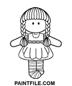 Stoffspielzeug-Puppe Ausmalbild