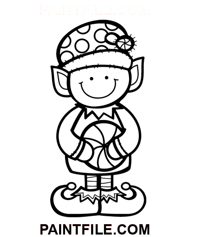 Weihnachtselfenjunge Ausmalbild