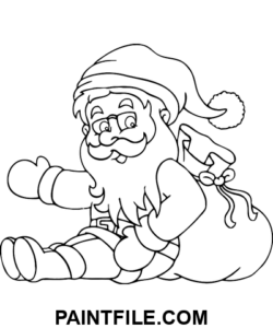 Niedlicher Cartoon Weihnachtsmann Ausmalbild