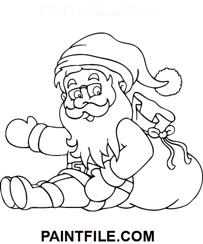 Niedlicher Cartoon Weihnachtsmann Ausmalbild