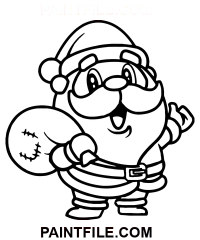 Süße Weihnachtsmann-Weihnachten Ausmalbild