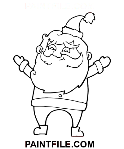 Niedliche Weihnachtsmann-Zeichnung Ausmalbild
