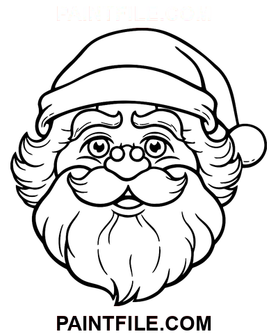 Weihnachtsmann Gesicht Ausmalbild