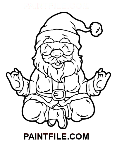 Der Weihnachtsmann meditiert Ausmalbild