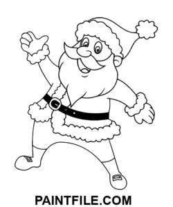 Winkende Hand des Weihnachtsmanns Ausmalbild