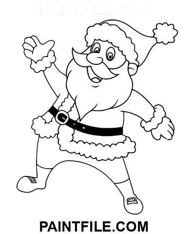 Winkende Hand des Weihnachtsmanns Ausmalbild