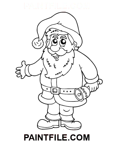 Weihnachtsmann mit Glocke Weihnachten Ausmalbild