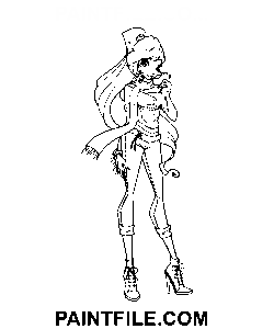 Schöne Winx Club Blüte Ausmalbild