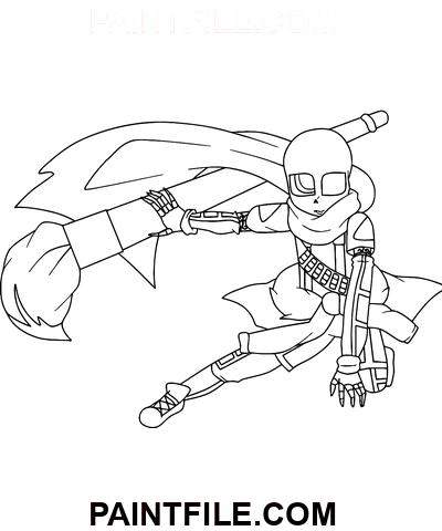Süße Sans Mit Einer Bürste Ausmalbild
