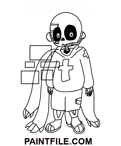 Sans Undertale Handzeichnung Ausmalbild