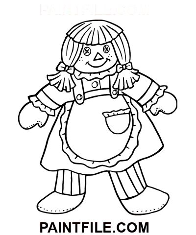 Entzückende Stoffpuppe Ausmalbild