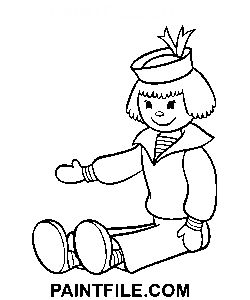 Schöne Stoffpuppe Ausmalbild