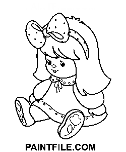 Schöne Stoffpuppe Ausmalbild