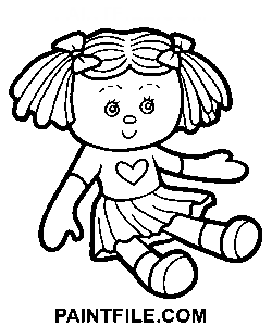 Stoffpuppe Handzeichnung Ausmalbild