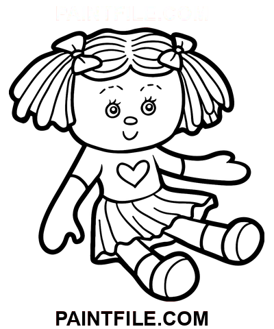 Stoffpuppe Handzeichnung Ausmalbild