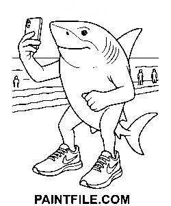 Tralalero Tralala Einnahme Ausmalbild