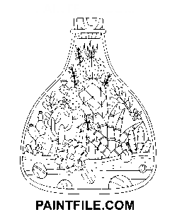 Leben im Glas für den Heimunterricht Ausmalbild