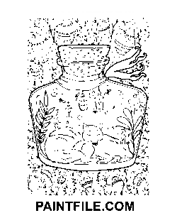 Leben im Glas zur Entspannung Ausmalbild