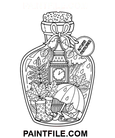 Das Leben im Jar Line Art Ausmalbild