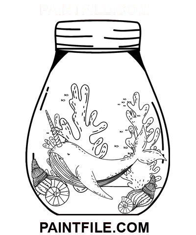 Das Leben im Glas entfacht Kreativität Ausmalbild