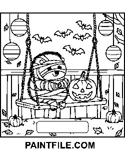 Gruselige Zeiten für kreatives Spielen Ausmalbild