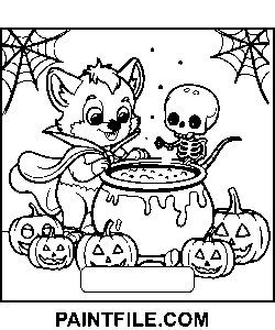 Gruselige Zeiten für interaktiven Spaß Ausmalbild