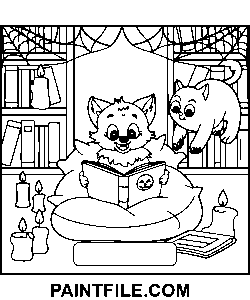 Gruselige Zeiten für entspannte Nachmittage Ausmalbild