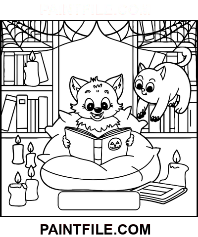 Gruselige Zeiten für entspannte Nachmittage Ausmalbild