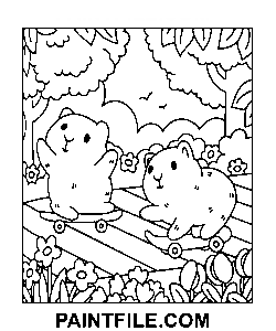 Ausgezeichnetes Capybara und Freunde Ausmalbild