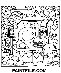 Liebenswertes Wasserschwein und Freunde Ausmalbild