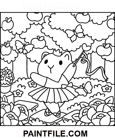 Einfaches Wasserschwein und Freunde Ausmalbild