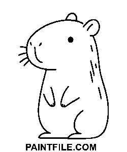 Einfaches Wasserschwein Ausmalbild