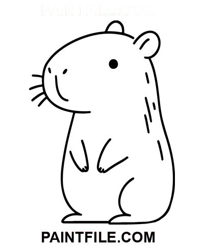 Einfaches Wasserschwein Ausmalbild