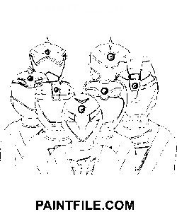 Sieben Ranger auf einem Bild Ausmalbild