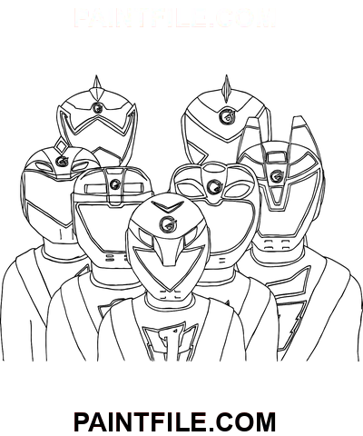 Sieben Ranger auf einem Bild Ausmalbild