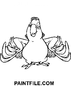 Rio Animationsfilm Strichzeichnungen Ausmalbild