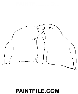 Liebesvögel Küssen Ausmalbild