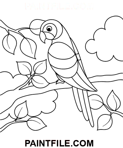 Papagei Handzeichnung Ausmalbild