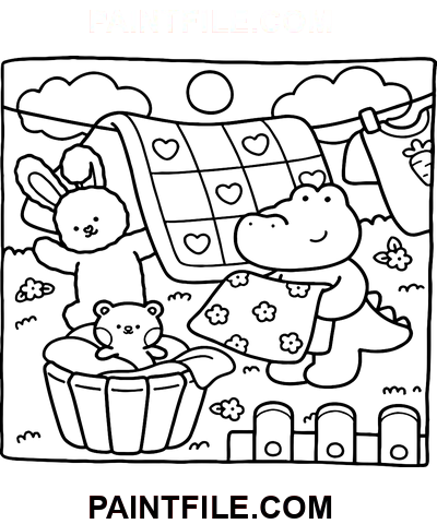 Kuschelige Hasen für schlaue Kinder Ausmalbild