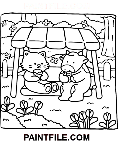 Gemütliche Hunnies für Enthusiasten Ausmalbild