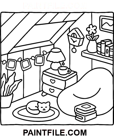 Niedlich und einfach für interaktiven Spaß Ausmalbild