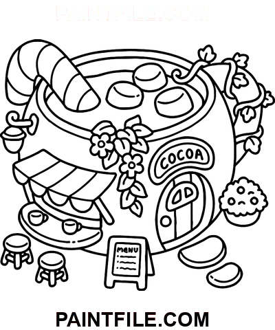 Niedlich und einfach zum Entspannen Ausmalbild