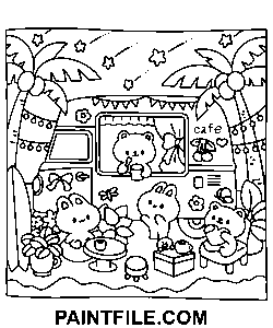 Traumhafte Tage Familienaktivitäten Ausmalbild