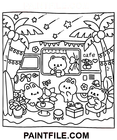 Traumhafte Tage Familienaktivitäten Ausmalbild