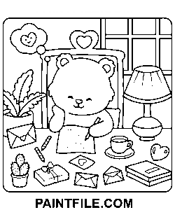 Pfoten und Herzen Kreative Momente Ausmalbild
