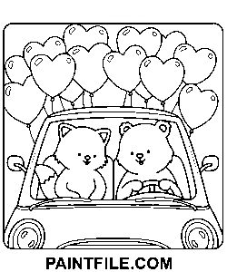 Pfoten und Herzen für kreative Köpfe Ausmalbild