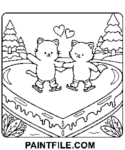Pfoten und Herzen für den Heimunterricht Ausmalbild